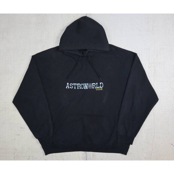 TRAVIS SCOTT Astroworld Tour Hoodie Men's L Black Wish You Were Here 2018 - Picture 1 of 10